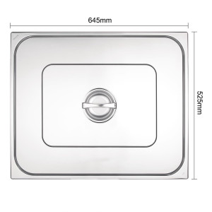 Tampa em Aço Inoxidável Duplo - GN 2/1 Inox - Vogue - Fourniresto