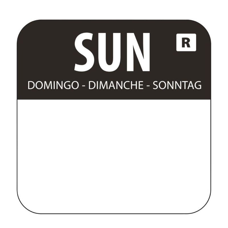 Etiquettes Alimentaires Noir "Dimanche" - Lot de 1000 - Vogue Etiquettes Alimentaires Noir "Dimanche" - Lot de 1000 - Vogue