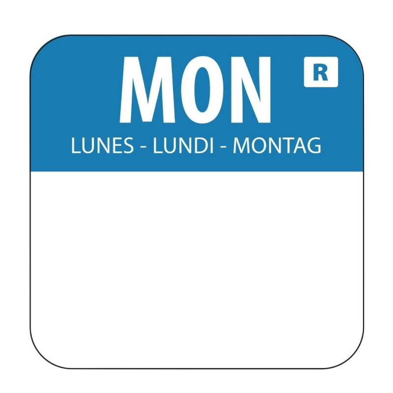 Etiquetas de Alimentos Azul "Lunes" - Lote de 1000 - Vogue Etiquetas de Alimentos Azul "Lunes" - Lote de 1000 - Vogue