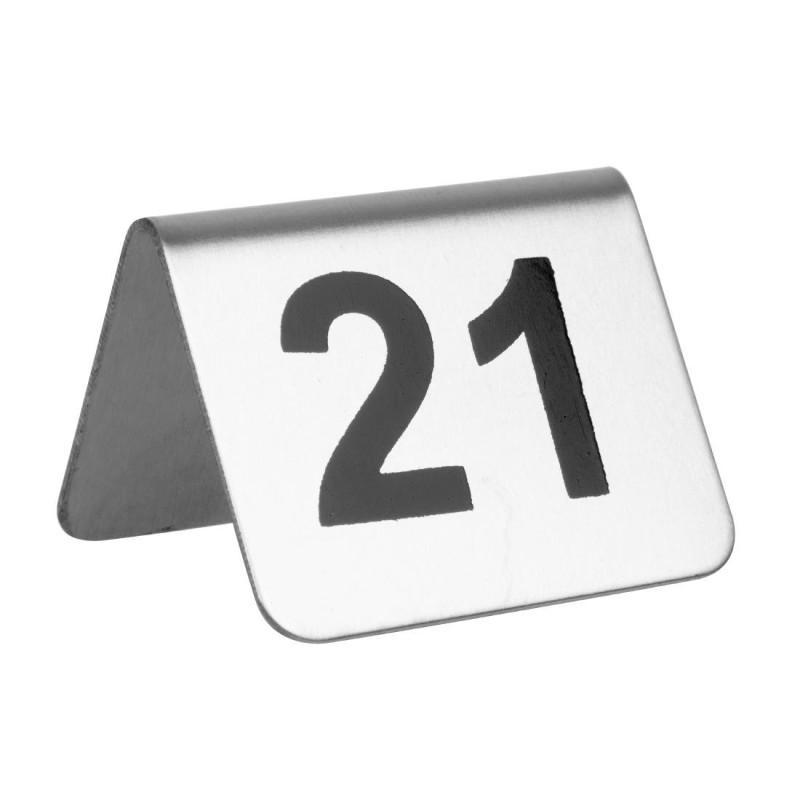 Números de mesa em aço inoxidável 21 a 30 - Olympia - Fourniresto Números de mesa em aço inoxidável 21 a 30 - Olympia - Fourniresto