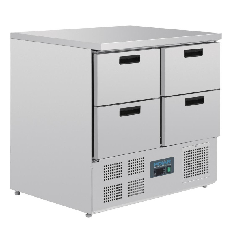 Mesa refrigerada compacta com 4 gavetas 240L - Polar - Fourniresto Mesa refrigerada compacta com 4 gavetas 240L - Polar - Fourniresto