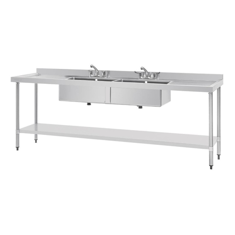 Lavatório em Aço Inoxidável - L 2400 x P 600mm - Vogue Lavatório em Aço Inoxidável - L 2400 x P 600mm - Vogue