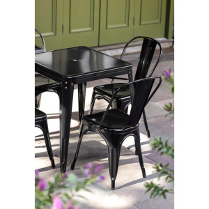 Mesa Bistrô Quadrada em Aço Preto - L 668 x P 668 mm - Bolero