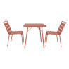 Mesa Quadrada com Ripas de Aço - Terracota - Bolero