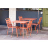 Mesa Quadrada com Ripas de Aço - Terracota - Bolero