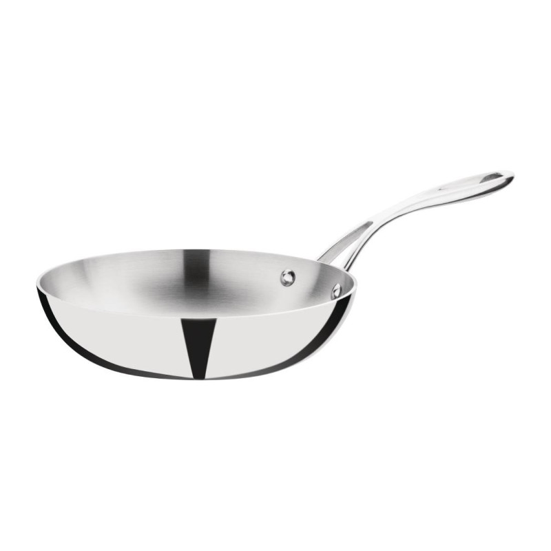 Frigideira em aço inoxidável de parede tripla Vogue Ø 200 mm - Desempenho profissional Frigideira em aço inoxidável de parede tripla Vogue Ø 200 mm - Desempenho profissional