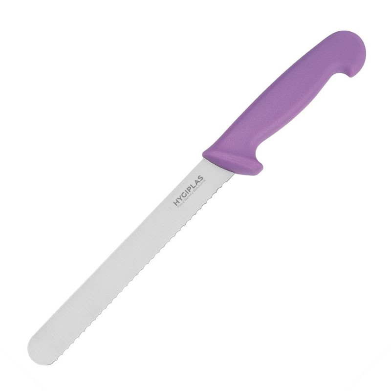 Faca de Pão Hygiplas Violeta 200 mm: Cortar sem esforço! Faca de Pão Hygiplas Violeta 200 mm: Cortar sem esforço!