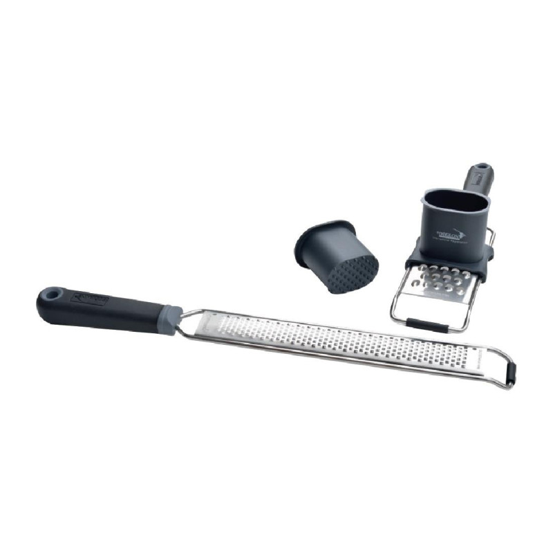 Conjunto de 2 raladores e empurrador DEGLON - Material de cozinha profissional Conjunto de 2 raladores e empurrador DEGLON - Material de cozinha profissional