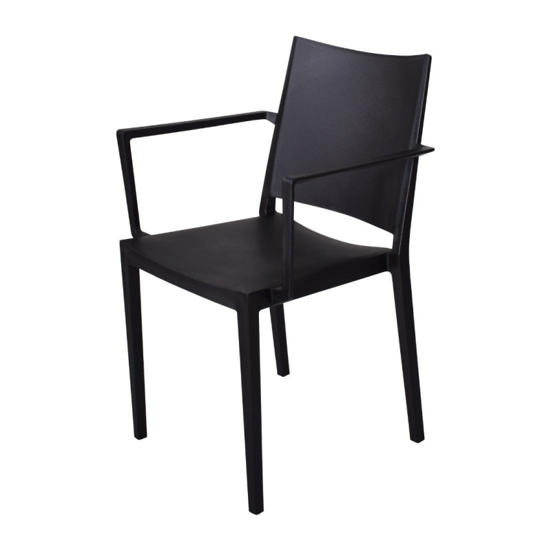 Cadeiras PP Empilháveis Florence Pretas - Conjunto de 4, Qualidade e Elegância pela Nisbets. Cadeiras PP Empilháveis Florence Pretas - Conjunto de 4, Qualidade e Elegância pela Nisbets.