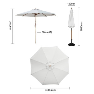 Guarda-sol Redondo Cinza 3m Bolero - Elegância e Proteção UV