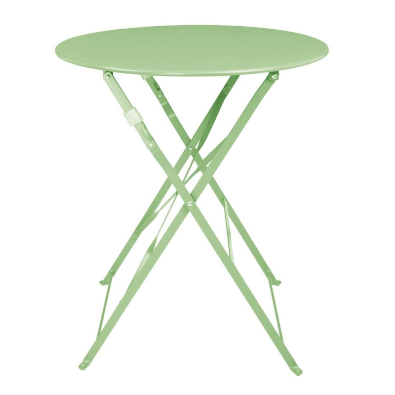 Mesa Quadrada Dobrável em Aço Verde Claro 595 mm Bolero - Prática e Resistente Mesa Quadrada Dobrável em Aço Verde Claro 595 mm Bolero - Prática e Resistente