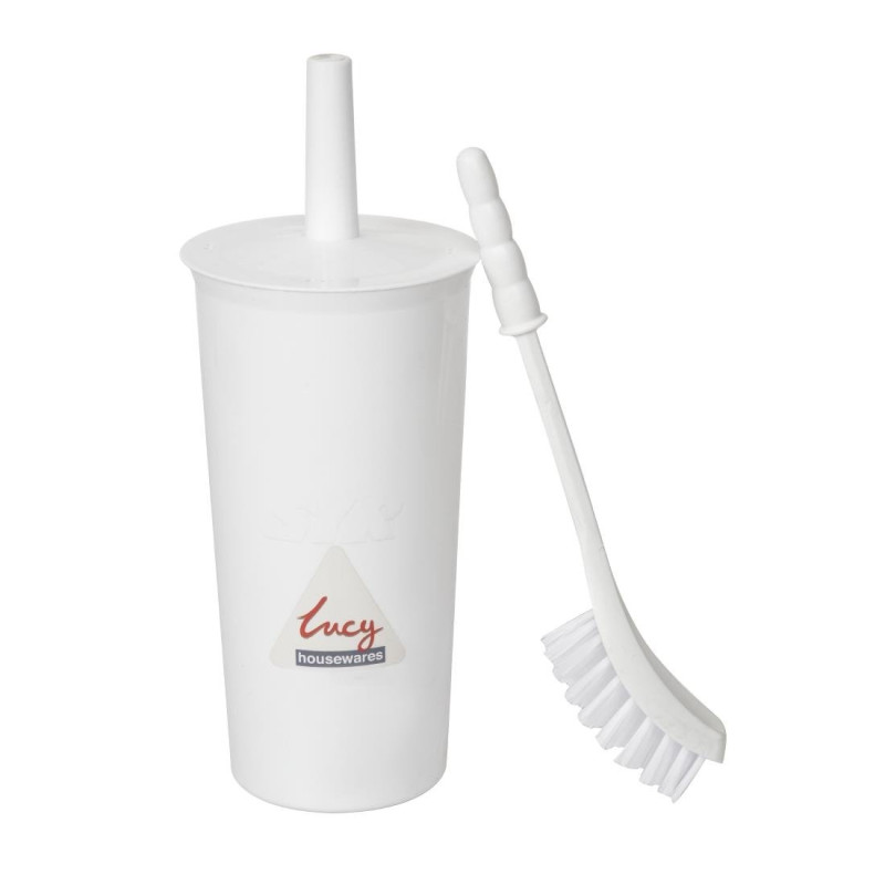 Escova de vaso sanitário e suporte Brancos Jantex: Higiene eficaz, design elegante Escova de vaso sanitário e suporte Brancos Jantex: Higiene eficaz, design elegante