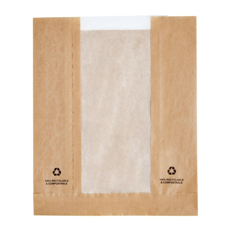 Saquinhos de Papel Kraft com Janela de Papel Vegetal - Lote de 1000, Ecológicos e Elegantes Saquinhos de Papel Kraft com Janela de Papel Vegetal - Lote de 1000, Ecológicos e Elegantes