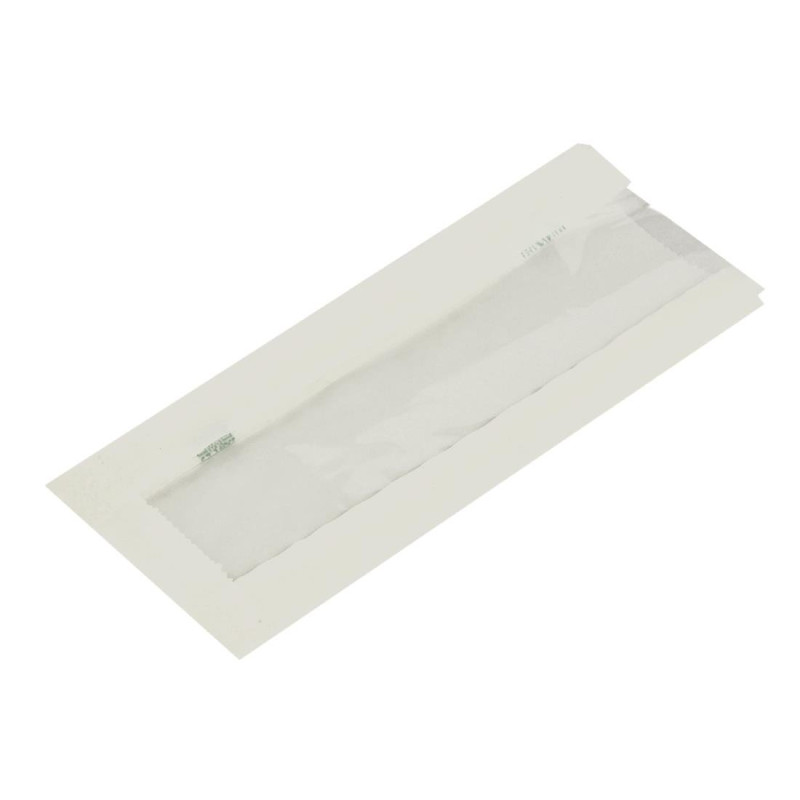 Sacolas de lanche quente de papel glassine compostável com janela - Pacote com 1000 unidades, NatureFlex Vegware Sacolas de lanche quente de papel glassine compostável com janela - Pacote com 1000 unidades, NatureFlex Vegware