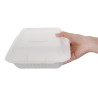Caixas 3 Compartimentos de Bagasse Compostáveis 201mm - Pacote com 200