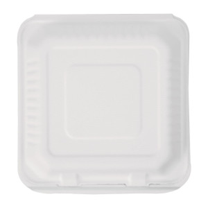 Caixas de dobradiça compostáveis em Bagasse 236mm - Conjunto de 200