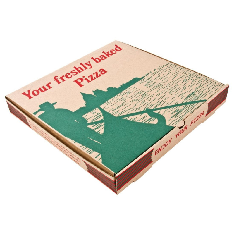 Caixas de Pizza Compostáveis 358mm Pacote com 50 - Respeito ao meio ambiente Caixas de Pizza Compostáveis 358mm Pacote com 50 - Respeito ao meio ambiente