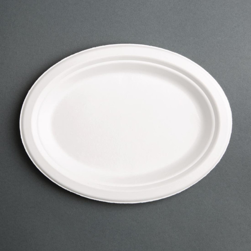 Pratos Ovais Compostáveis em Bagasse 316mm - Pacote de 50, Entrega Rápida, Alta Qualidade Pratos Ovais Compostáveis em Bagasse 316mm - Pacote de 50, Entrega Rápida, Alta Qualidade