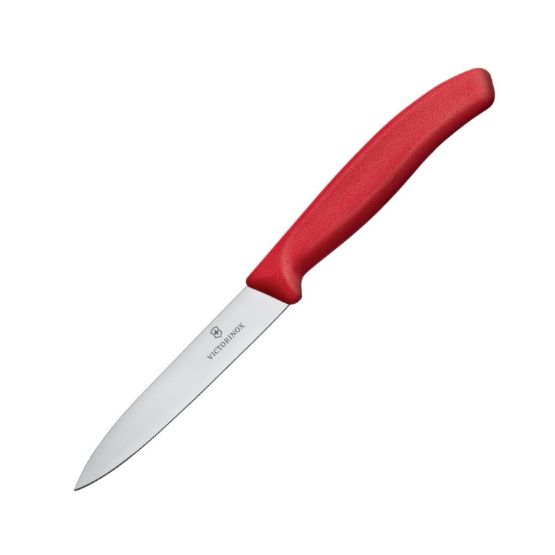 Faca de escritório pontiaguda vermelha 10 cm Victorinox: Alta qualidade e precisão Faca de escritório pontiaguda vermelha 10 cm Victorinox: Alta qualidade e precisão