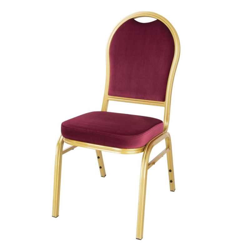 Cadeira de Banquete Bordeaux - Conjunto de 4, Bolero Regal - Elegância e Conforto Cadeira de Banquete Bordeaux - Conjunto de 4, Bolero Regal - Elegância e Conforto