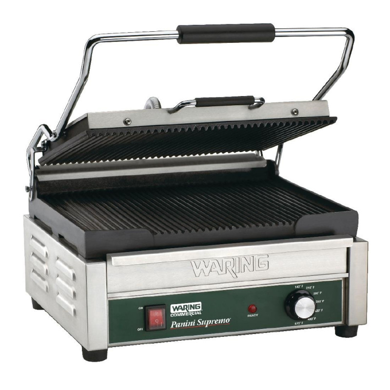 Grelhador Panini Duplo Waring - Cozedura Rápida e Uniforme Grelhador Panini Duplo Waring - Cozedura Rápida e Uniforme