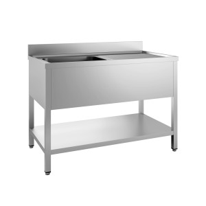 Mergulha 1 Cuba e Escorredor Direito com Backsplash - L 2000 x P 600 mm - CombiSteel