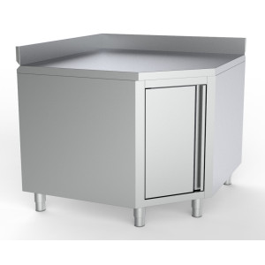 Móvel Inox Baixo Angular com Backsplash - Qualidade Profissional & Ergonomia Ótima