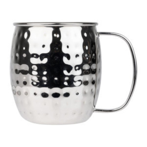 Caneca de Aço Inoxidável Martelado - 440 ml - Conjunto de 6 - Olympia