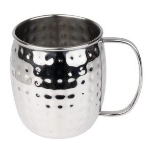 Caneca de Aço Inoxidável Martelado - 440 ml - Conjunto de 6 - Olympia