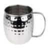 Caneca de Aço Inoxidável Martelado - 440 ml - Conjunto de 6 - Olympia