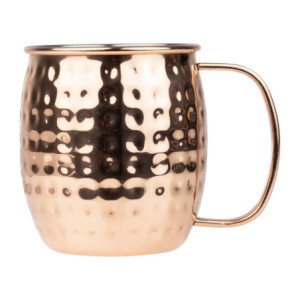 Caneca de Aço Inoxidável Martelado Cobreado - 440 ml - Conjunto de 6 - Olympia