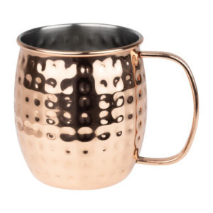 Caneca de Aço Inoxidável Martelado Cobreado - 440 ml - Conjunto de 6 - Olympia