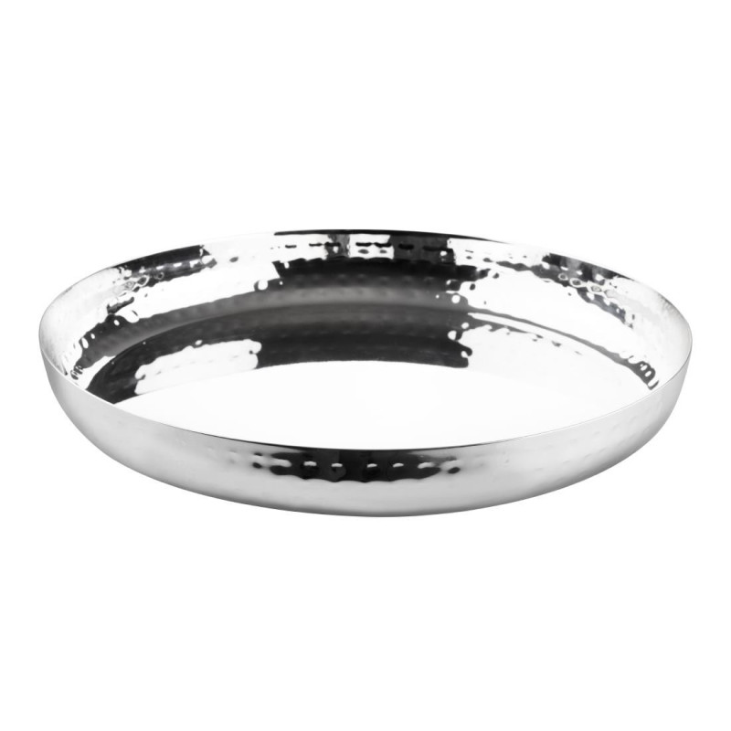 Prato Redondo em Aço Inoxidável Martelado - 260 x 35 mm - Olympia Prato Redondo em Aço Inoxidável Martelado - 260 x 35 mm - Olympia