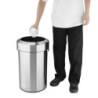 Lixeira de Aço Escovado com Tampa Aberta - 70 L - Bolero