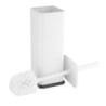Escova e Suporte WC Quadrado Branco - Jantex