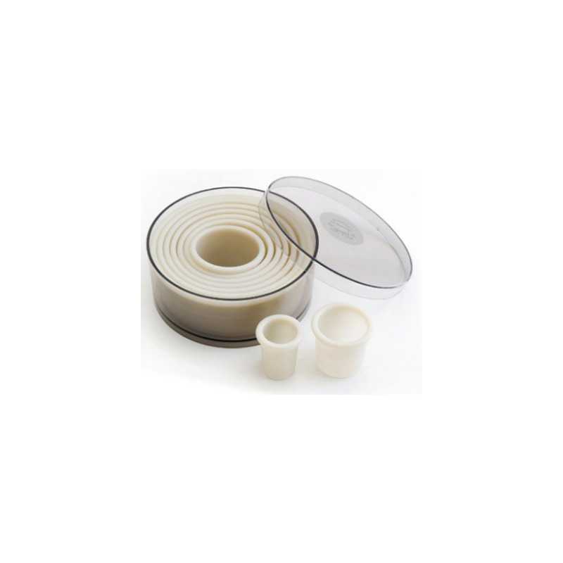 Caixa 9 Cortadores Redondos Lisos em Nylon Lacor Caixa 9 Cortadores Redondos Lisos em Nylon Lacor
