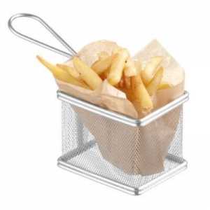 Cesto de batatas fritas em miniatura 100 x 80 mm