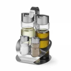 Conjunto de 4 Peças - Azeite, Vinagre, Pimenta e Sal