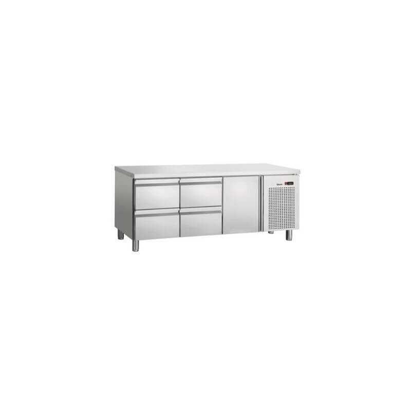 Mesa Refrigerada 1/1GN - 4 Gavetas - 1 Porta - 1 Prateleira - Bartscher Mesa Refrigerada 1/1GN - 4 Gavetas - 1 Porta - 1 Prateleira - Bartscher