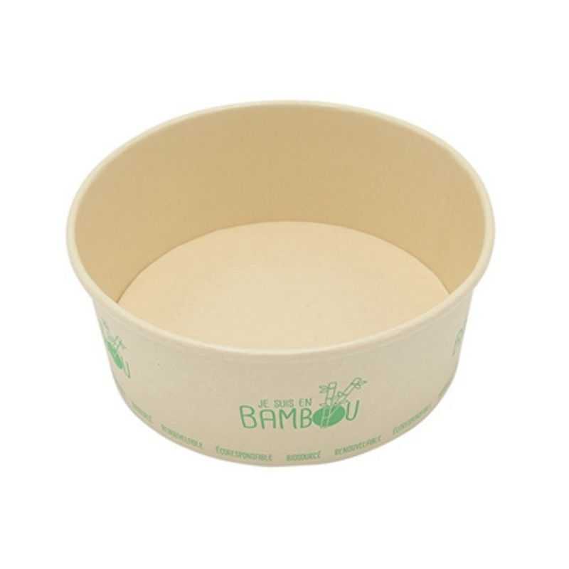 Tigela de salada de bambu - 1300 ml - Pacote de 50 Tigela de salada de bambu - 1300 ml - Pacote de 50