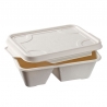 Tampa para Bandeja de 2 Compartimentos em Polpa - 183 x 131 mm - Pacote de 50 Eco responsável