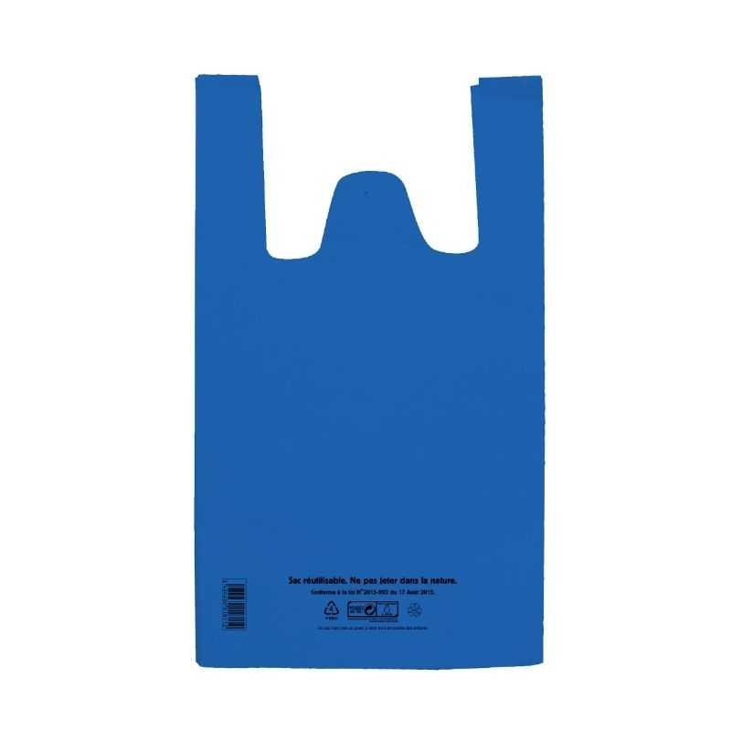 Saco de alças reutilizável azul - 12 L - Pacote de 100 Saco de alças reutilizável azul - 12 L - Pacote de 100