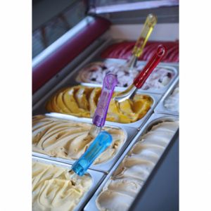 Espátula de gelado com cabo vermelho em Tritan - Marca HENDI - Fourniresto