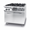 Fogão de Linha de Cozinha - 4 bocas com forno de convecção elétrico GN 1/1 - Marca HENDI - Fourniresto