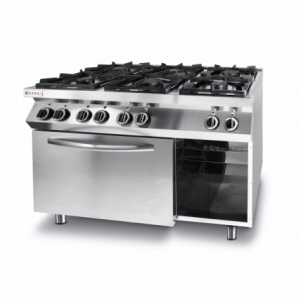 Forno de Cozinha Line - 6 queimadores com Forno de Convecção Elétrico GN 1/1