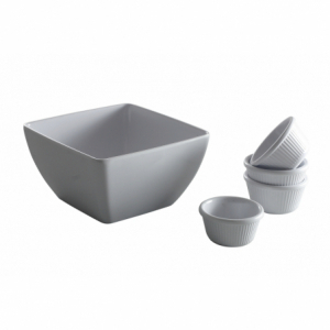 Taça quadrada branca - 270 x 270 mm - Marca HENDI