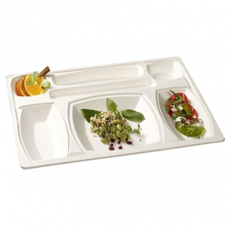 Kit Bandeja Refeição Gala Branca - 432 x 332 mm - Conjunto de 15