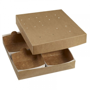 Caixa de refeição Modulo 260 para bandeja de papelão - 260 x 260 mm - Conjunto de 160