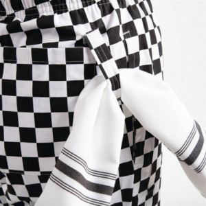 Calças de Cozinha Easyfit em Xadrez Branco e Preto - Tamanho M - Whites Chefs Clothing - Fourniresto