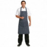 Avental Bavete Com Bolso Listrado Azul Marinho E Branco 965 X 710 Mm - Whites Chefs Clothing - Fourniresto